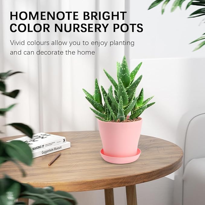 Cute 4 Inch Mini Flower Pots - Set of 10, White & Pink, Suitable for Indoor and Outdoor Plants, Made of Durable Plastic