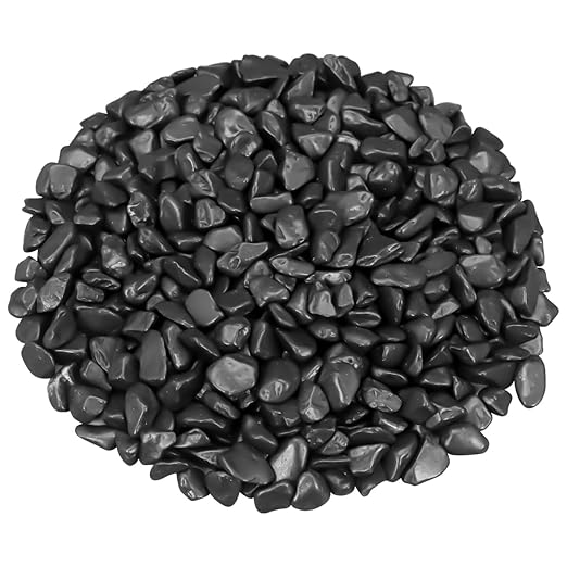 Vase Filler,Landscaping Pebbles, River Rocks Decorative Ornamental Pebbles, DIY Smoothed Rocks for Potted Plant Resin Art Vase Fillers Aquarium Gravel Rocks (1, Black, 2 Pounds)