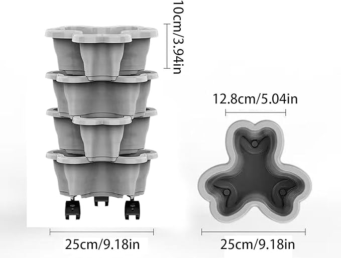 Vertical Planter, Stackable Weatherproof Multi-Tier Stackable Tower Planters, Garden Planters for Strawberry Herb Flower and Vegetable Indoor Outdoor