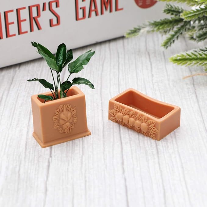 7 Pcs Miniature Flower Pots, Tiny Resin Terracotta-Style Pots for Dollhouse, Fairy Garden, Microlandscape Crafts, DIY Mini Garden & Model Displays