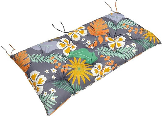 Patio Bench Cushion Outdoor/Indoor Loveseat Pads Waterproof Garden Furniture Chair Pad Non Slip Thicken Swing Cushions for Porch Lawn Indoor Swing Couch Sofa Loveseat,40 * 20" Flower,