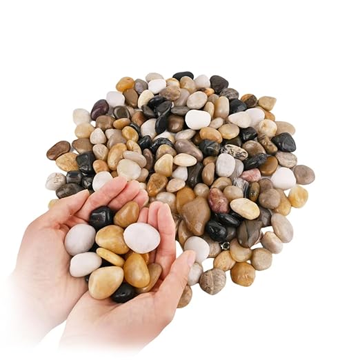 18 lbs Natural River Rocks 1-2 Inch Polished Pebbles Decorative Stones Landscape Rocks Pebbles for Indoor Plants Rocks for Landscaping Outdoor Rocks for Plants Indoor,River Rocks for Landscaping