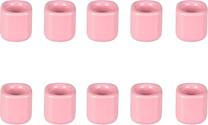 Mega Candles 10 pcs Pink 1/2 Inch Diameter Ceramic Chime Ritual Spell Candle Holders, Great for Casting Chimes, Meditation, Rituals, Spells, Vigil, Witchcraft, Wiccan Supplies