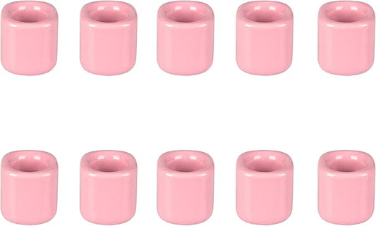 Mega Candles 10 pcs Pink 1/2 Inch Diameter Ceramic Chime Ritual Spell Candle Holders, Great for Casting Chimes, Meditation, Rituals, Spells, Vigil, Witchcraft, Wiccan Supplies