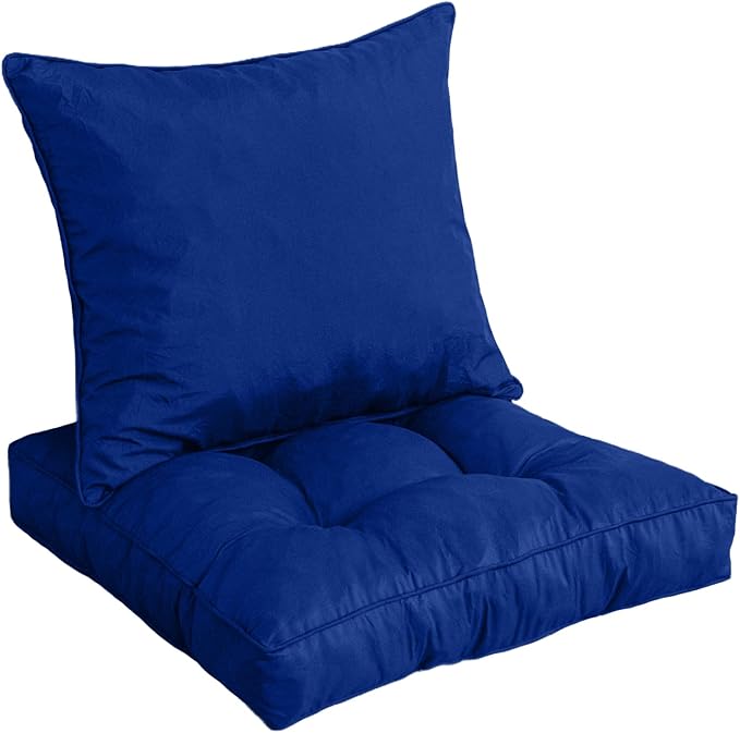 HIGOGOGO 22 x 22 Outdoor Cushions for Patio Furniture, Outdoor Seat Cushions with Resistant Waterproof Cover for Yard Garden, Navy