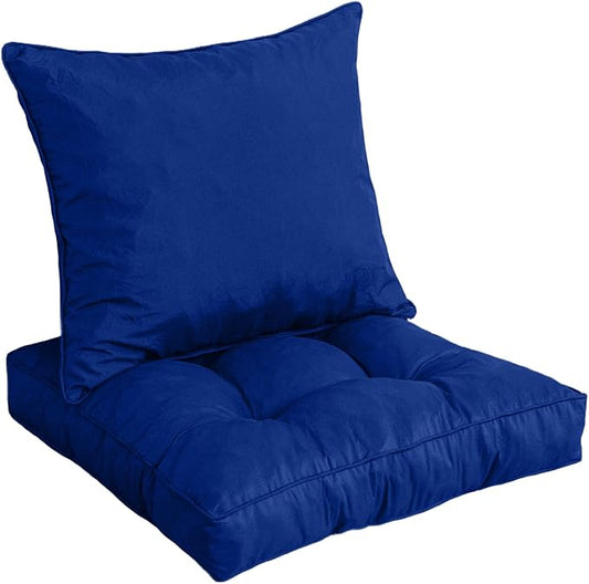 HIGOGOGO 22 x 22 Outdoor Cushions for Patio Furniture, Outdoor Seat Cushions with Resistant Waterproof Cover for Yard Garden, Navy