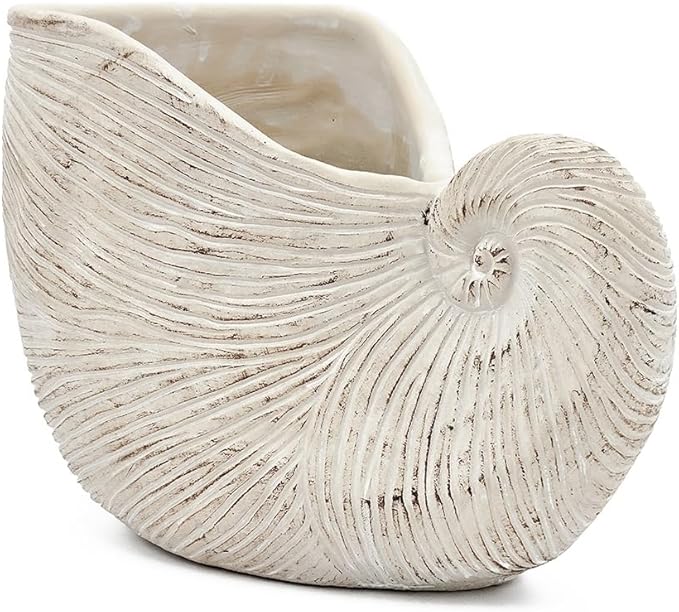 Modern Ceramic Accent Planter for Indoor Plants with Sleek Face Design and Smooth Glazed Finish for Living Room or Office Decor (Beige Multi + Cement-1)