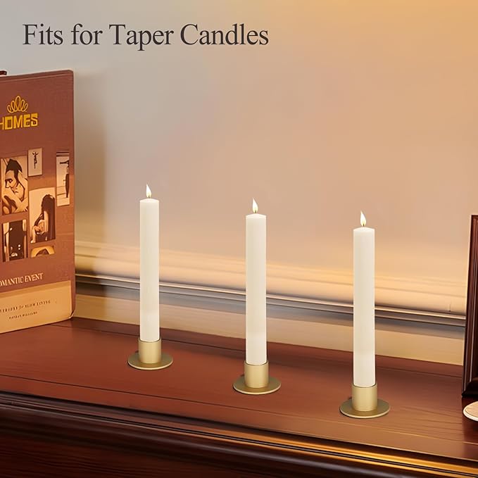Candle Holder 4 Psc, Taper Candle Holders, Candlestick Holders, Gold Metal Candle Holders