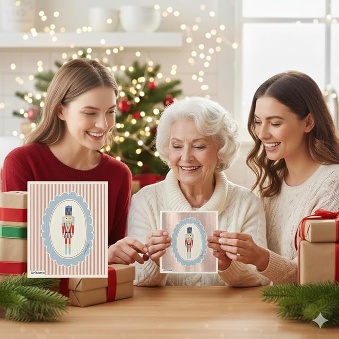 Christmas Holiday Swedish Dishcloth, Reusable Paper Towel, Super Absorbent Cellulose Sponge, Washable Kitchen Cleaning Cloth (Holiday Nutcrackers - 4 Pack)