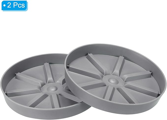 PATIKIL 6 Inch Plant Saucers Tray, 2Pcs Durable Plastic Round Flower Pot Drip Tray Thicker Anti-Rot Root for Indoors Outdoors Home Garden, Grey