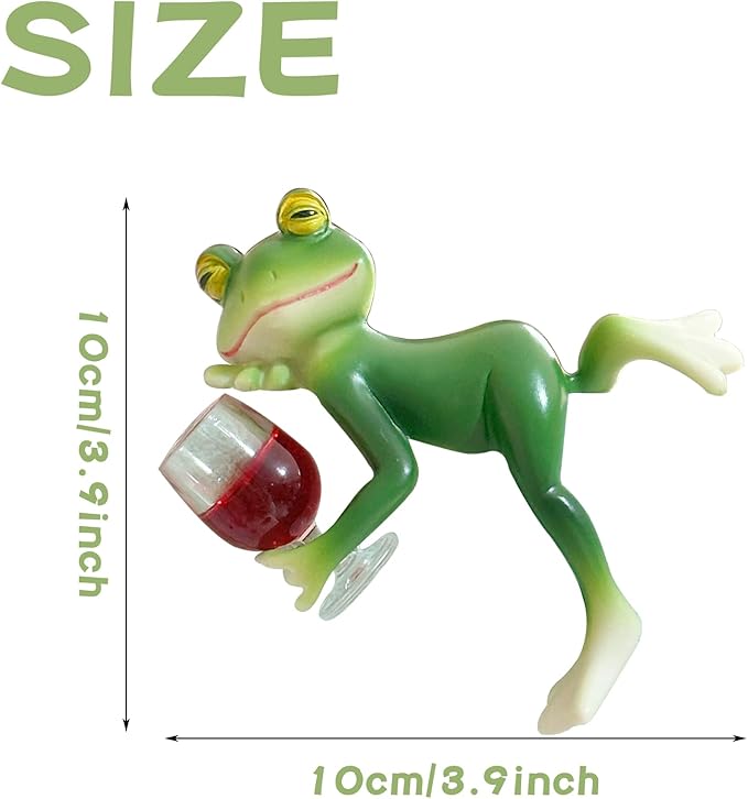 Miniature Tipsy Frog Pot Hugger - Resin Garden Statue Planter Decor for Pots, Cute Climbing Frog Figurine for Fairy Garden Yard Lawn Gifts for Women