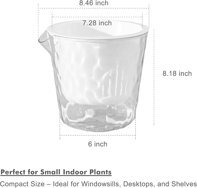8.5 Inch Self Watering Plant Pots for Indoor Plants 4 Packs African Violet Pot, Self Watering Planters for Herb, Orchid, Devil's Ivy, Flower Houseplant Planters, Clear Plant Pots, White