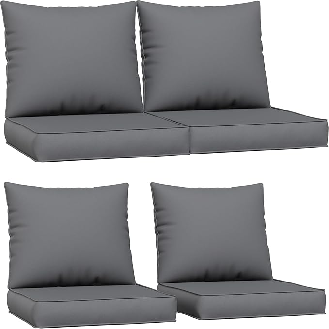 UDPATIO Outdoor Cushions for Patio Furniture, 4'' Replacement Cushions for Outdoor Sofa Bench, Water-Resistant Sectional Cushions, Grey
