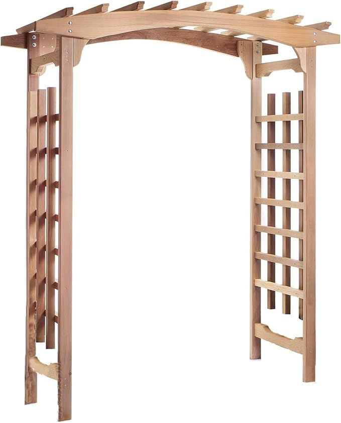 All Things Cedar 6-Foot Pagoda Arbor Garden Arch Trellis for Climbing Plants, Transform Garden or Patio Spaces, Made from Premium Western Red Cedar