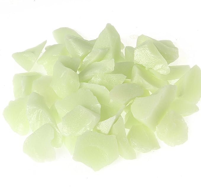 Shiny Stone Glow in The Dark Aquarium Neon Gravel Sand, Decorative Rocks for Fish Tank and Fairy Garden, Home Dec,305g/0.67lbs (15-22mm, Yellow Green)