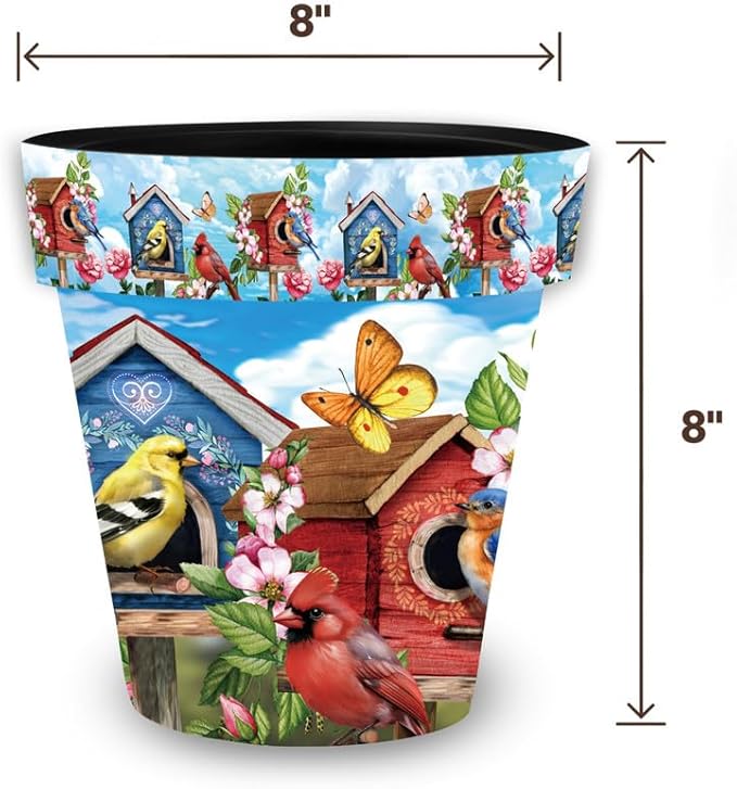 Briarwood Lane Spring Planter 8.5" x 8.5" x 8.5" Floral Birdhouses Small for Spring Planter