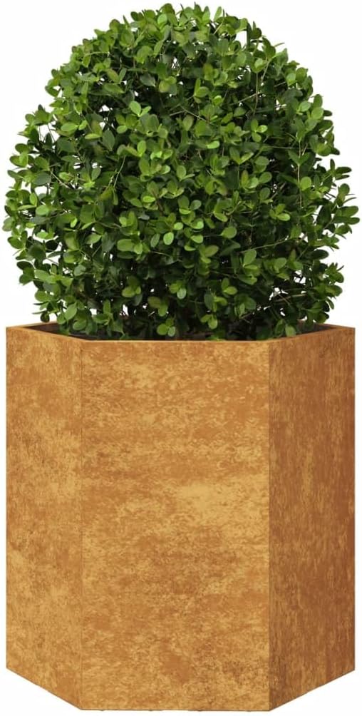 Garden Planter Set of 2 Rust-Brown Weathering Steel Medium Indoor Plant Holders Flower pots Plant containers for Indoor Backyard