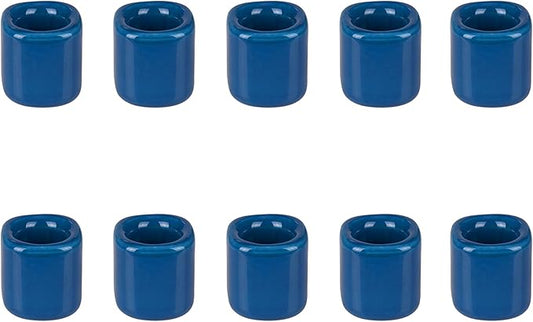 Mega Candles 10 pcs Dark Blue 1/2 Inch Diameter Ceramic Chime Ritual Spell Candle Holders, Great for Casting Chimes, Meditation, Rituals, Spells, Vigil, Witchcraft, Wiccan Supplies