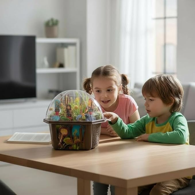 Toys by Nature Biosphere Carnivorous Creatures Terrarium Starter Kit with Complete Supplies to Grow Meat-Eating Plants! Ideal for Indoor Home Plant and Creative Displays