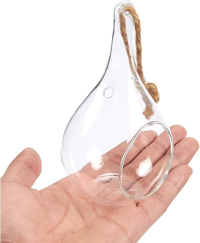 Juvale Teardrop Hanging Glass Terrarium - Air Plant Holder & Succulent Planter - Tea Light Candle Holder & Glass Globe for Air Plants - Pack of 5-3 x 5.5 in