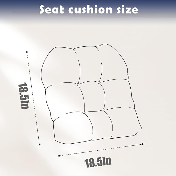 Outoor Patio Seat Cushions Dark Green,2 Count Indoor/Outdoor Rocking Chair Cushion Set Thickened Waterproof Patio Chair Pad,18.5 * 18.5in