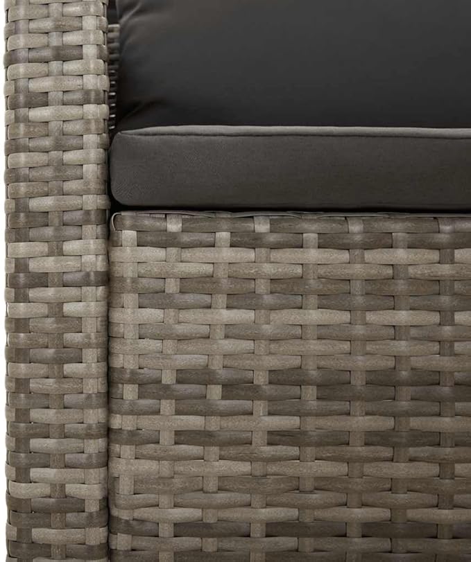 Garden Lounge Set Grey, Dark Grey Poolside Furniture Set Garden Seating Ensemble for Backyard Pond