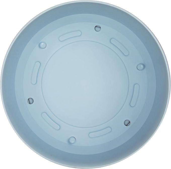 Bloem Mathers 6" Misty Blue Round Modern Resin Garden Planter Pot with Drainage Holes and Removable Saucer Tray Included