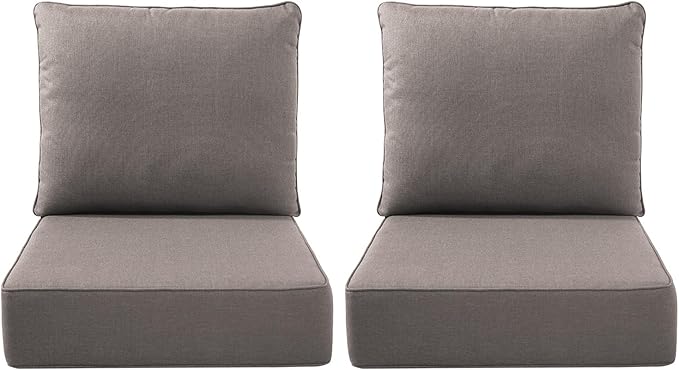 Luxury Outdoor Seat Cushion Set-22 x 24 x 6 Inch Outdoor Chair Cushions with Water Resistant & Removable Cover Outdoor Cushions for Patio Furniture Chair Sofa Couch