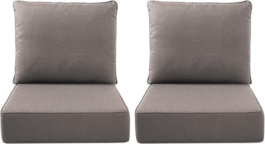 Luxury Outdoor Seat Cushion Set-22 x 24 x 6 Inch Outdoor Chair Cushions with Water Resistant & Removable Cover Outdoor Cushions for Patio Furniture Chair Sofa Couch