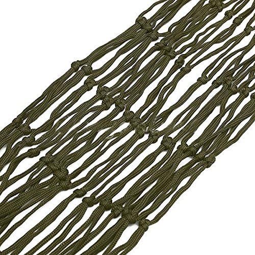 Easyinsmile Travel Hammock,Camping Hammock, Outdoor Sport Hammock Army Green Net Mesh Nylon Sleeping Bed with Hooks for Garden Beach Camping Hunting Hiking Traveling (Green)