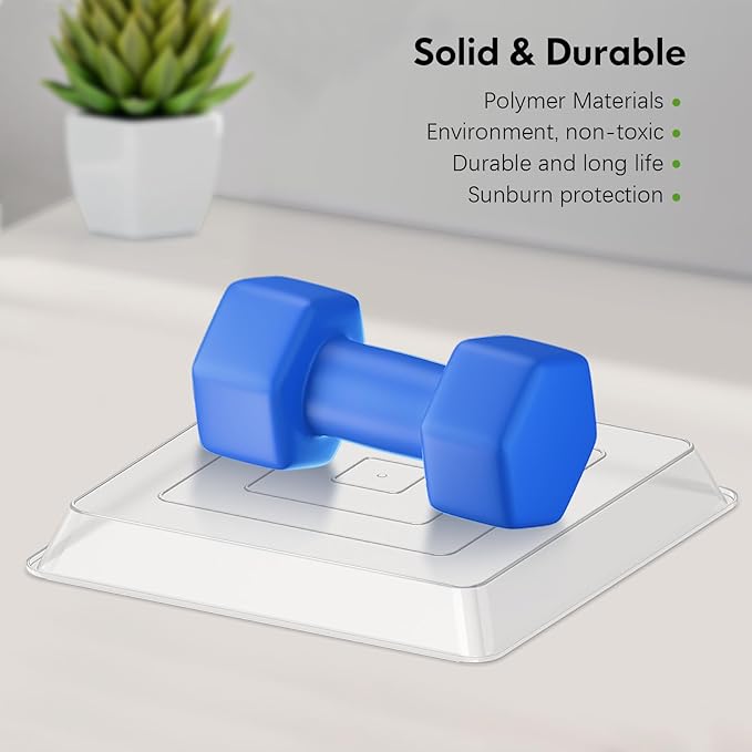 16 Inch Square Clear Plant Saucer, 6 Pack Durable Thick Plant Pot Dish for Flower Pot, Plastic Plant Tray to Catch Water for Indoor Outdoor