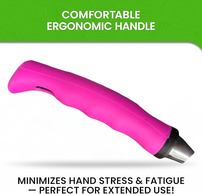 Garden Guru Pink Hand Weeder Tool with Ergonomic Handle - Weed Puller for Planting, Weeding, Flower and Vegetable Care in Lawn Garden Yard | Rust Resistant