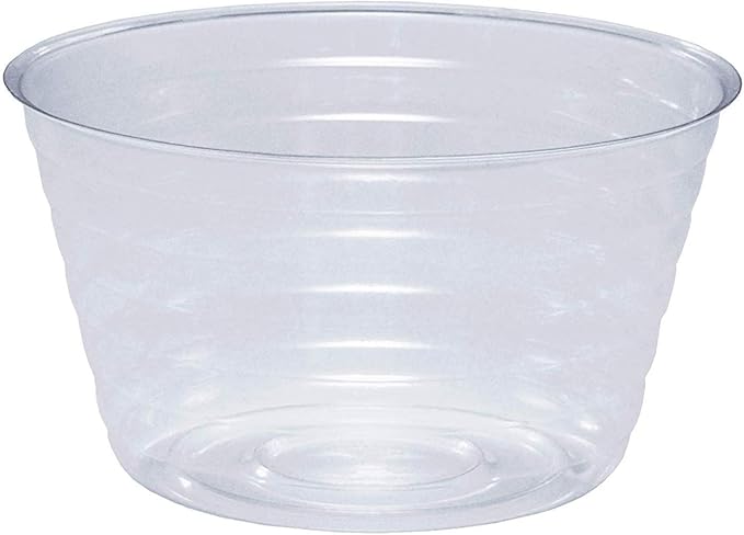 Curtis Wagner Plastics Plant Tray Basket Liner (5-Pack) - Clear, Deep (Diameter = 4 top, 2.87 Bottom, 2.37 Depth) Thin Plastic for Indoor or Garden - Clear, Black & Terracotta Floor Savers