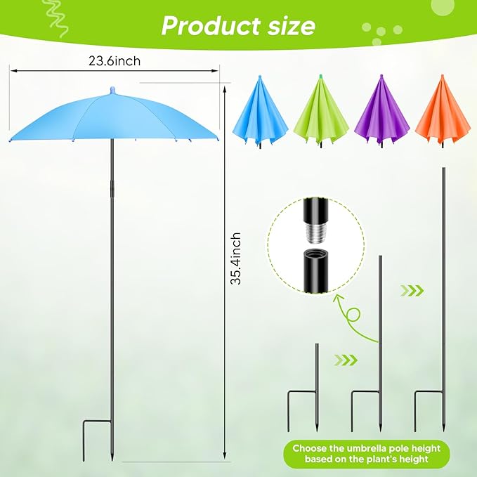 Adjustable Plant Umbrellas for Outdoor Plants, Large Garden Sun Shade Covers for Plants Plants Shade Cover, Higher Sun Shade for Plants, Potted Plant, Garden Beds