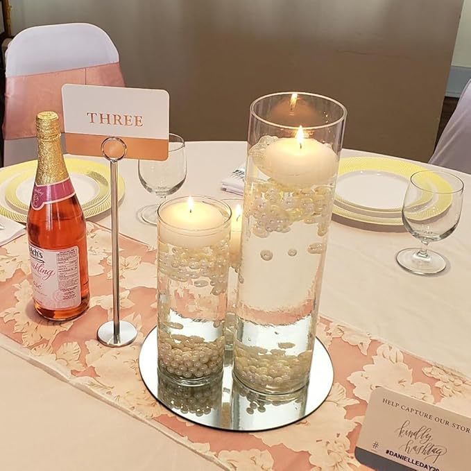 WGVI Quality Thick Weighted Tall Clear Cylinder Glass Vase, 3" W x 16" H, Flower Arrangement Candle Holder Floral Container Wedding Centerpieces Home Decor Bulk Wholesale, 6 Pieces