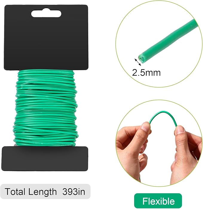 Tool Garden Stakes Kit Sturdy Green Plant Sticks Supports with Plastic Coat Plant Climbing Frame with Tie Set for Vegetable Tomato Outdoor Gardening Supplies(Green,2ft, 3ft, 4ft)