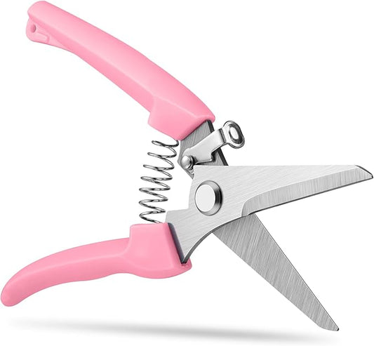 Flower clippers, 7.6 inch Pruning Shears for Beginners, High Strength Steel, Sharp Rust Resistant Floral Scissors with Comfortable Grip Handles, Garden Clippers, Rose Clippers for Gardening -PINK