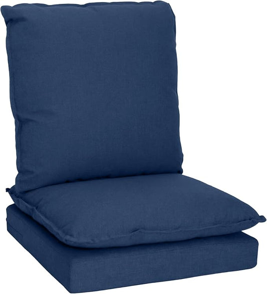 Joyside Outdoor Chair Cushions Set, 24x24 Inch Smile Patio Furniture Cushions, 6’’ Thick, Double-Layer, Water Resistant & Fade Resistant, Outdoor Replacement Cushions for Seat and Sofa