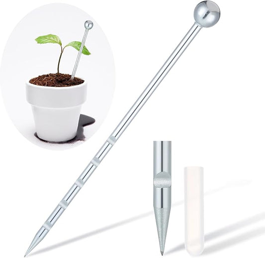 Therwen 14'' Stainless Steel Soil Sampler Probe Soil Sampler for Lawn Plant Garden Farm Underground Soil Sampling Probing Moisture Meter Compaction Septic Tanks Locating Sampling