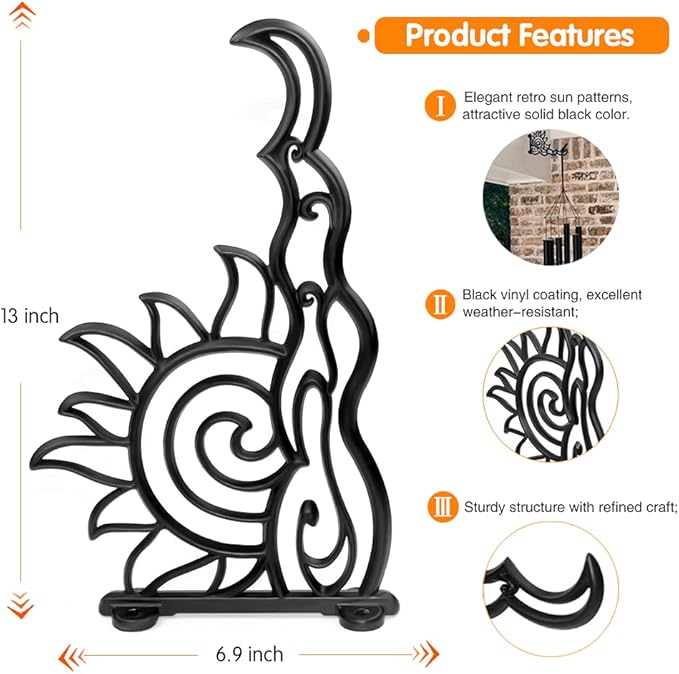 Fashion&cool Hanging Plant Bracket, 13 Inch Wall Mount Heavy Duty Plant Hanger Outdoor Decorative, Rust-Resistant Iron Plant Hooks for Bird Feeders, Planters, Lanterns