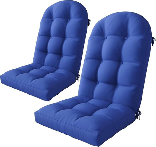 Amopatio Adirondack Chair Cushions 4" Thick Set [2-Pack] - Outdoor Cushions for Patio Furniture, Contoured Design with Anti-Slip Straps & Water-Resistant Fabric for Adirondack Chairs, Navy Blue