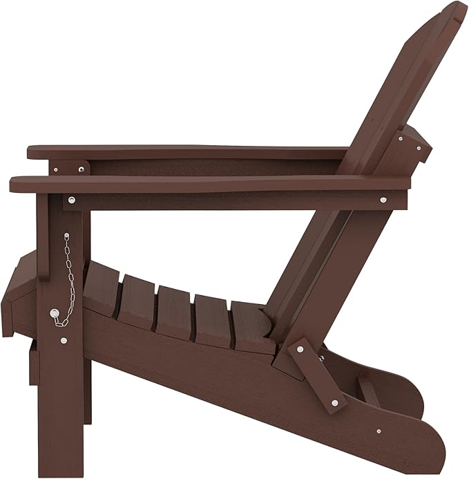 SERWALL Adirondack Chair Set of 8 for Patio Garden (Folding Coffee)