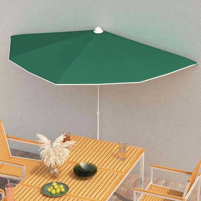 Garden Half Parasol with Pole,Sun Shade Umbrella,Outdoor Umbrellas,Patio Umbrella,Table Umbrella,Picnic Umbrella,for Patios,Gardens,Balconies,Decks, 70.9"x35.4" Sand