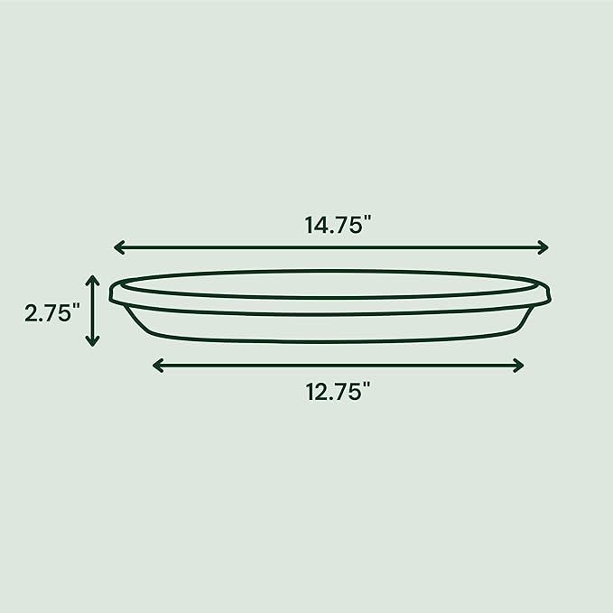 Bloem Terra Resin Saucer Tray: 12.75" Bottom Width - Vanilla Bean - Matte, Durable, Ribbed Bottom, Indoor and Outdoor, Fits 16" Terra Pots