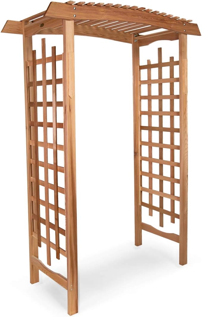 All Things Cedar GA87 Garden Arbor | Handcrafted Wooden Trellis for Climbing Plants Outdoor | Cedar Wedding Arches for Ceremony | Easy Assembly, Weather Resistant 60x25x86