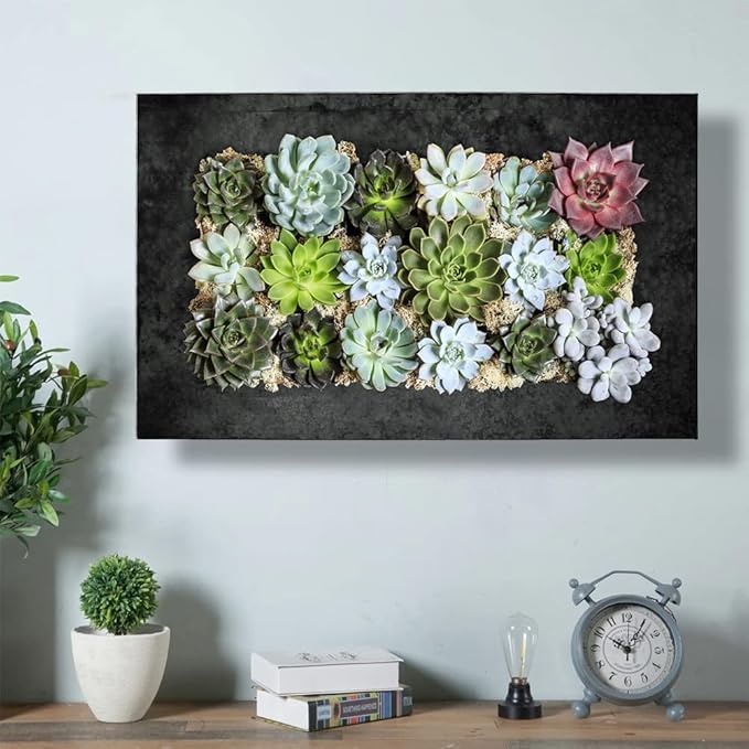 Modern Home Living Wall Galvanized Steel/Zinc Succulent Planter, Wall Mounted Garden Pocket Planter (Horizontal 18 Pocket, Black Zinc)