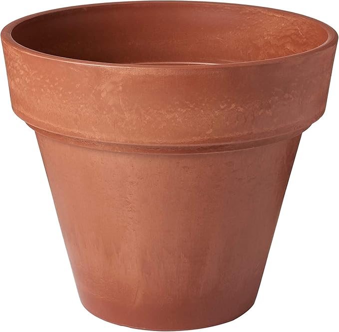 PSW Arcadia Garden Products OT41TC Plastic/Stone/Wood Composite Traditional Pot, No Drainage Hole (Drillable), 16 by 13.5-Inch, Terra Cotta Color, 16 x 13.5