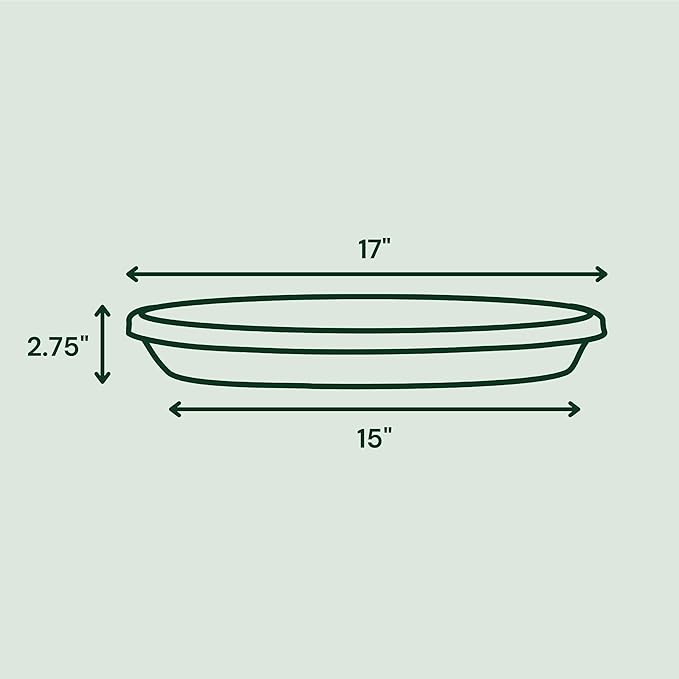 Bloem Terra Resin Saucer Tray: 15" Bottom Width - Terra Cotta - Matte, Durable, Ribbed Bottom, Indoor and Outdoor, Fits 20" Terra Pots