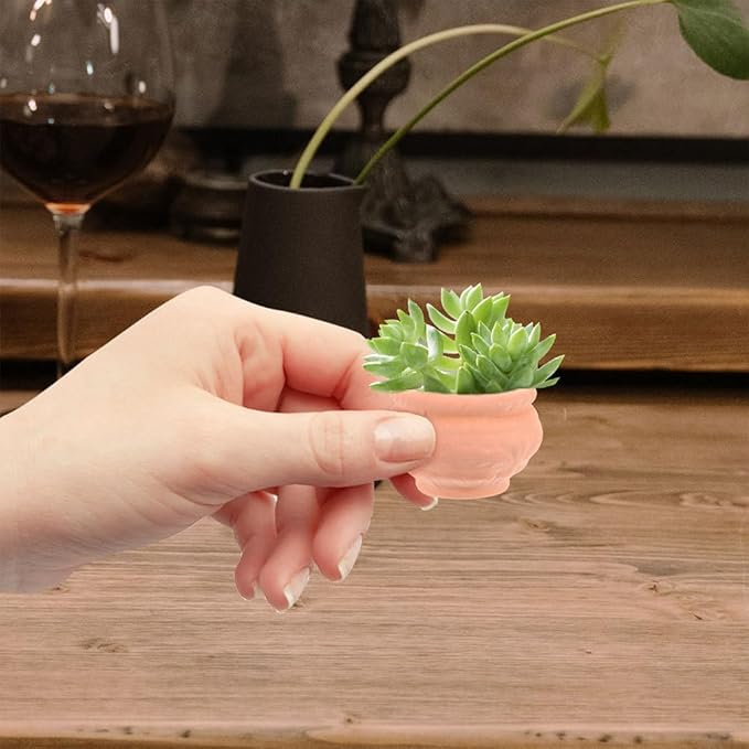 Zerodeko Mini Terracotta Pots 1.5 Inch 6 Pack Tiny Red Ceramic Planters for Succulents Indoor Outdoor Garden Patio