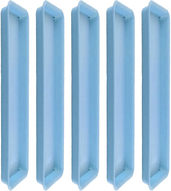 5Pcs Plant Trays Plant Saucers Rectangular Flower Pot Drainage Trays Flower Pot Saucers for Garden Indoors Outdoor Windowsill, Blue